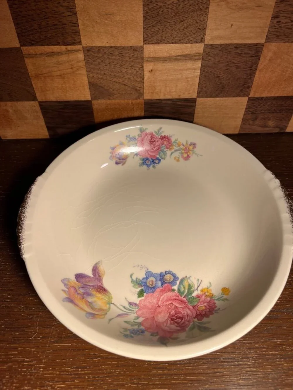Paden City Pottery Pink Rose Gilded Bowl A809